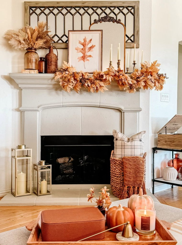 Fall Mantel Candle Decor